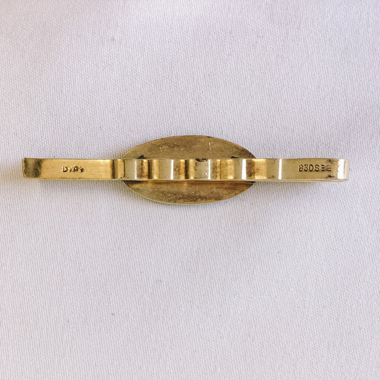Vintage Vibrant Blue Guilloche Enamel Tie Clip, Marked D.A. 830S