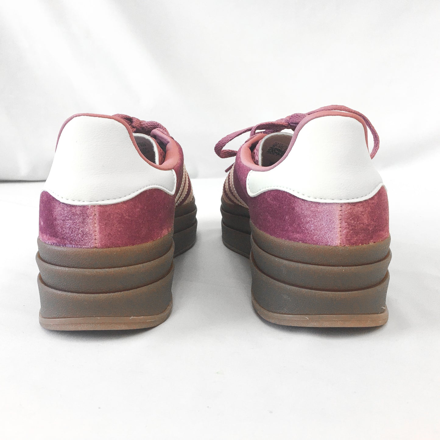 Adidas Gazelle Bold 'Preloved Crimson Velvet' Pink Platforms, Women's Sz 9