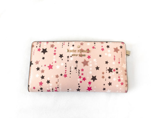 Kate Spade Staci Twinkle Pink Star Leather Bifold Wallet