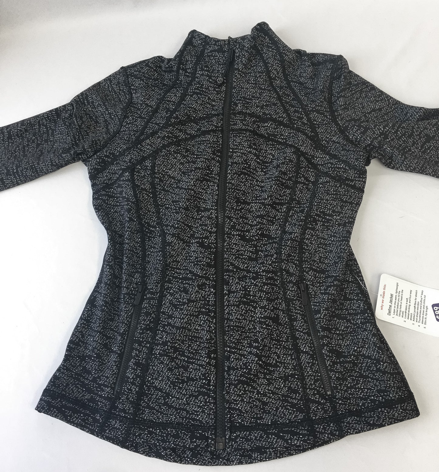 NWT Lululemon Define Jacket Women’s Black Speckled Running Jacket Size 8