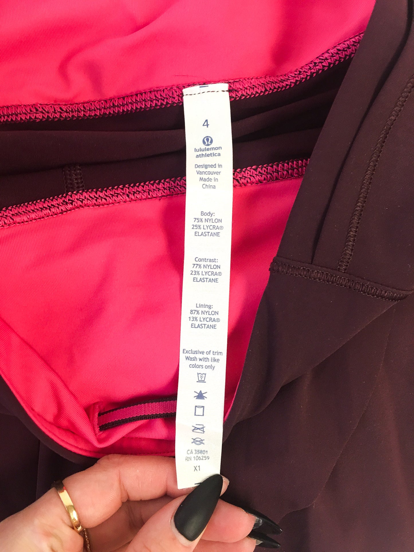 NWT Lululemon Hit Your Stride Maroon Skirt, Sz. 4