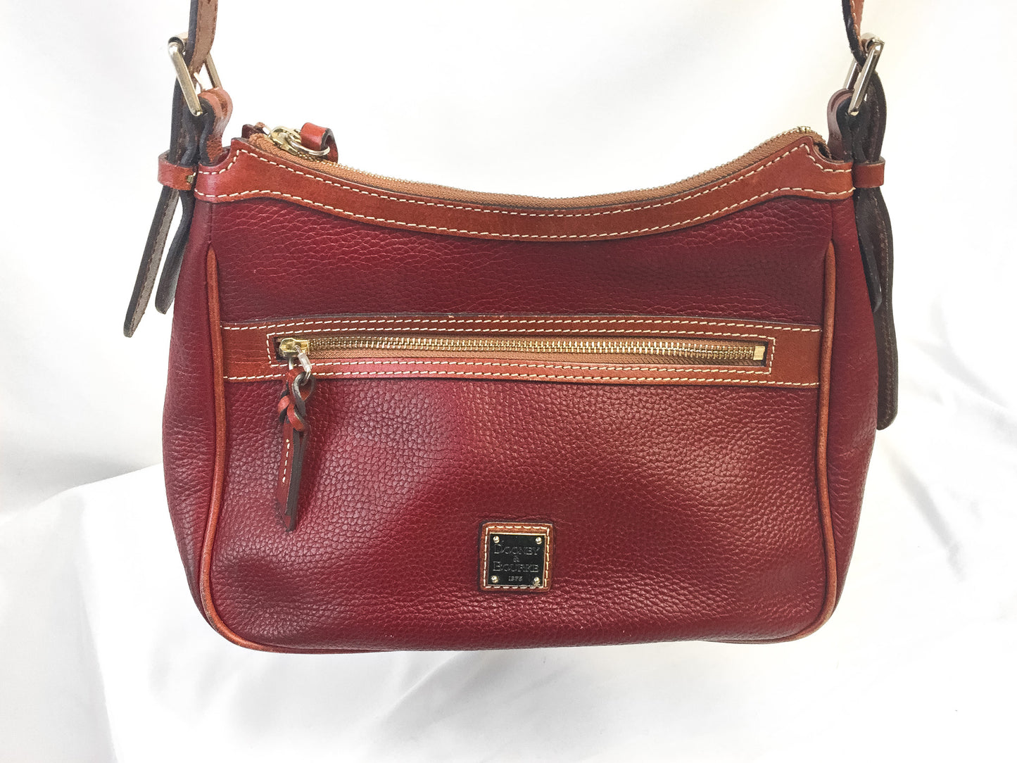 Dooney and Bourke Red Small Presley Pebbed Leather Crossbody Bag