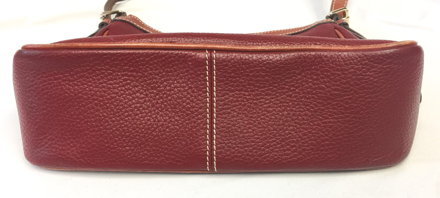 Dooney and Bourke Red Small Presley Pebbed Leather Crossbody Bag