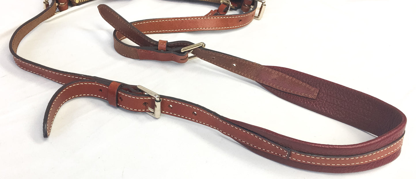 Dooney and Bourke Red Small Presley Pebbed Leather Crossbody Bag