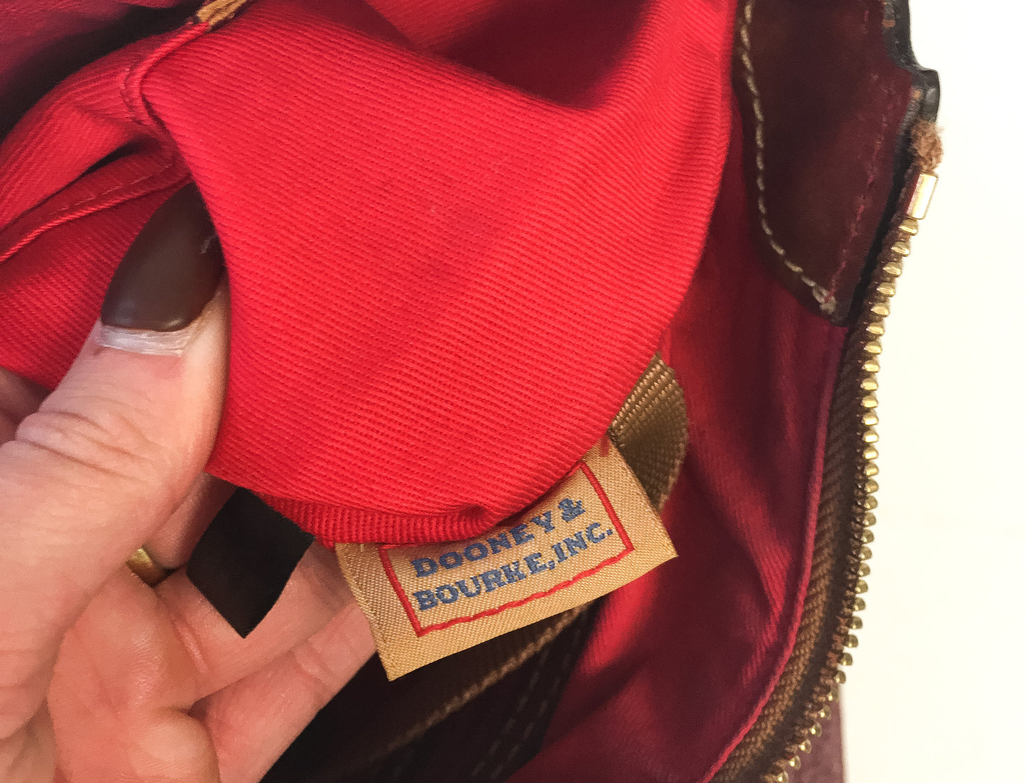 Dooney and Bourke Red Small Presley Pebbed Leather Crossbody Bag