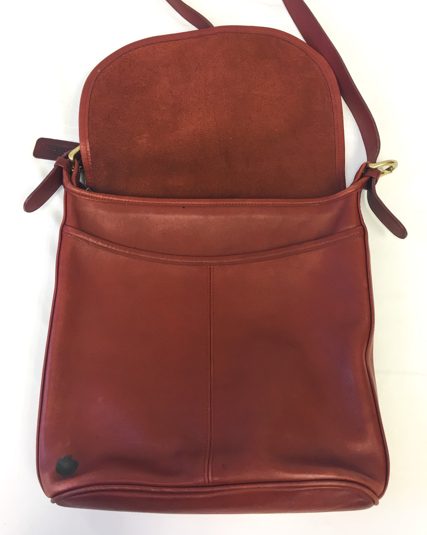 80s Coach Leatherware Whitney Soho Flap Red Leather Crossbody Bag, Vintage Rare Coach Handbag