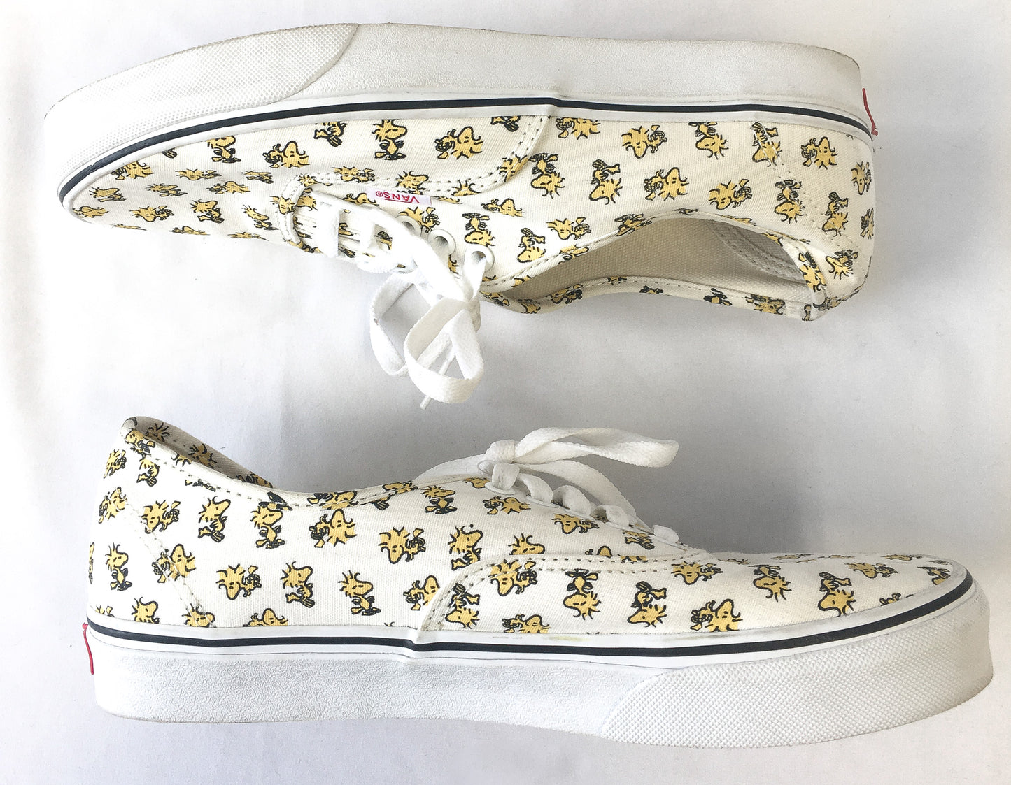 Vans x Peanuts Woodstock Off-White Lace Up Sneakers, Women's Sz. 10.5, Men's Sz. 9