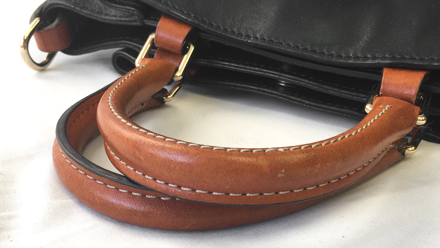 Dooney and Bourke Barlow Black Leather Top Handle Bag