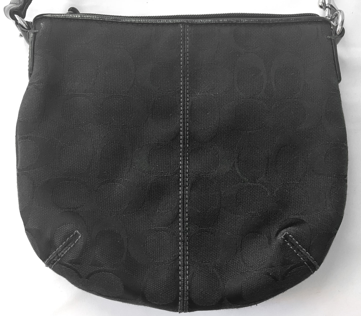 Y2K 00s Coach Black Signature C Monogram Pleated Crossbody Bag