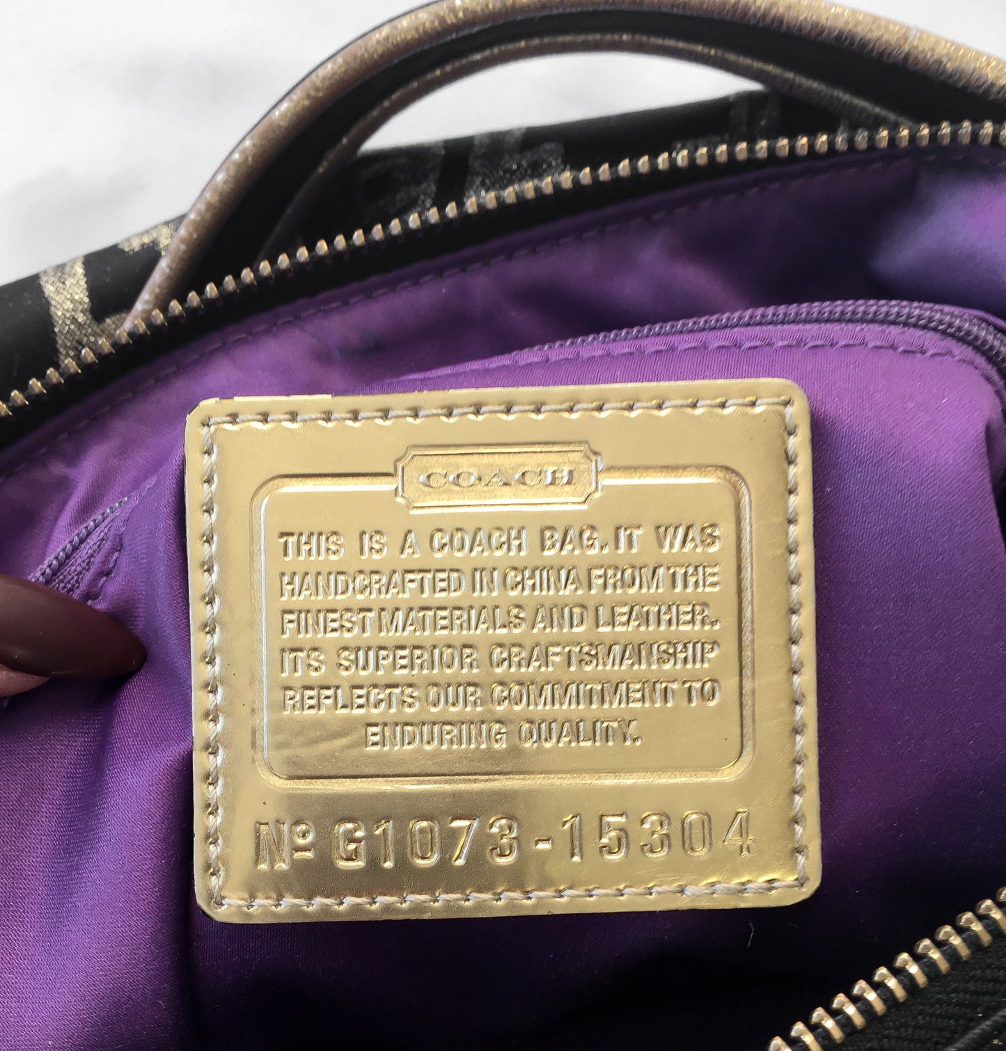 Y2K 00s Coach Poppy Black and Gold Double Pocket Canvas Leather Metallic Shoulder Bag and Matching Wristlet