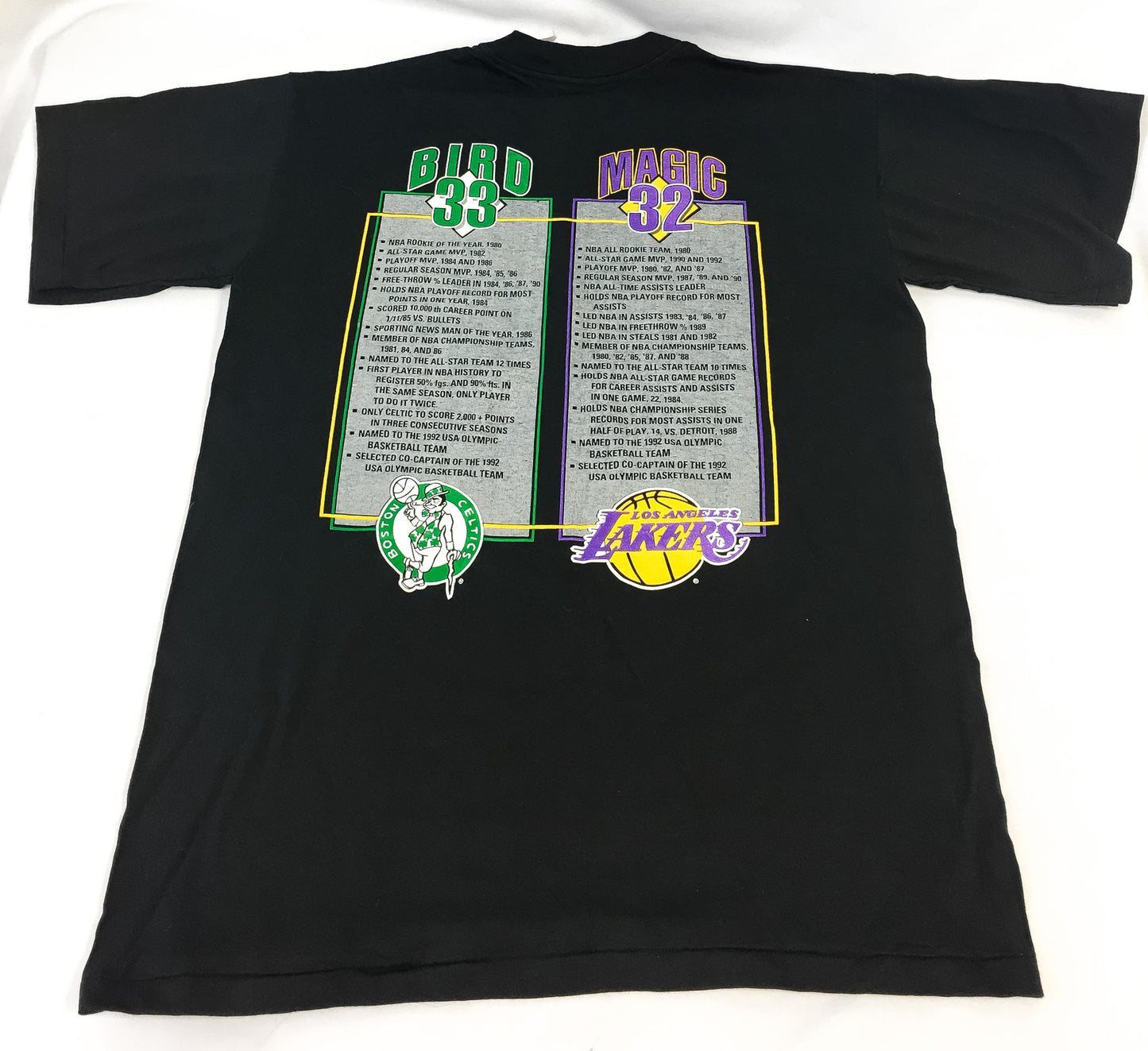 NWT 90s Larry Bird Magic Johnson Barcelona Olympics Shirt Sz L