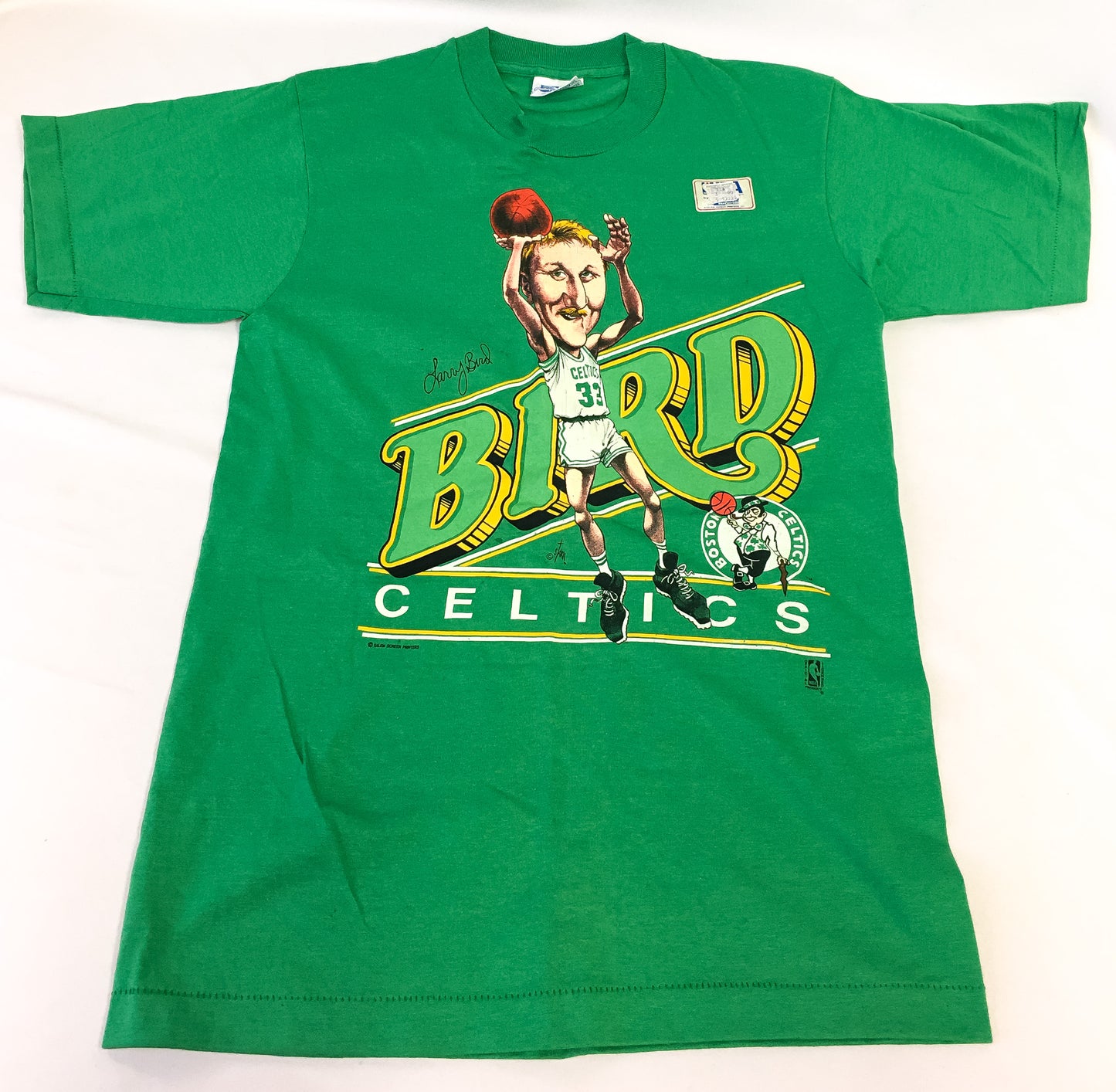 Vintage 90s Boston Celtics Larry Bird Caricature T Shirts, Men's Sz. S/M