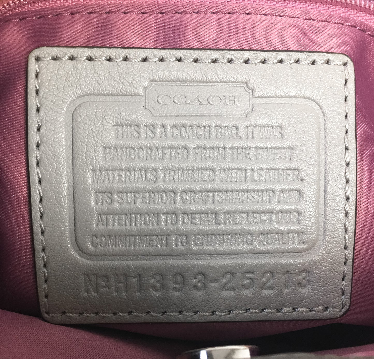 Coach Gray Leather Needlepoint Signature C Shoulder Bag, Style #25213