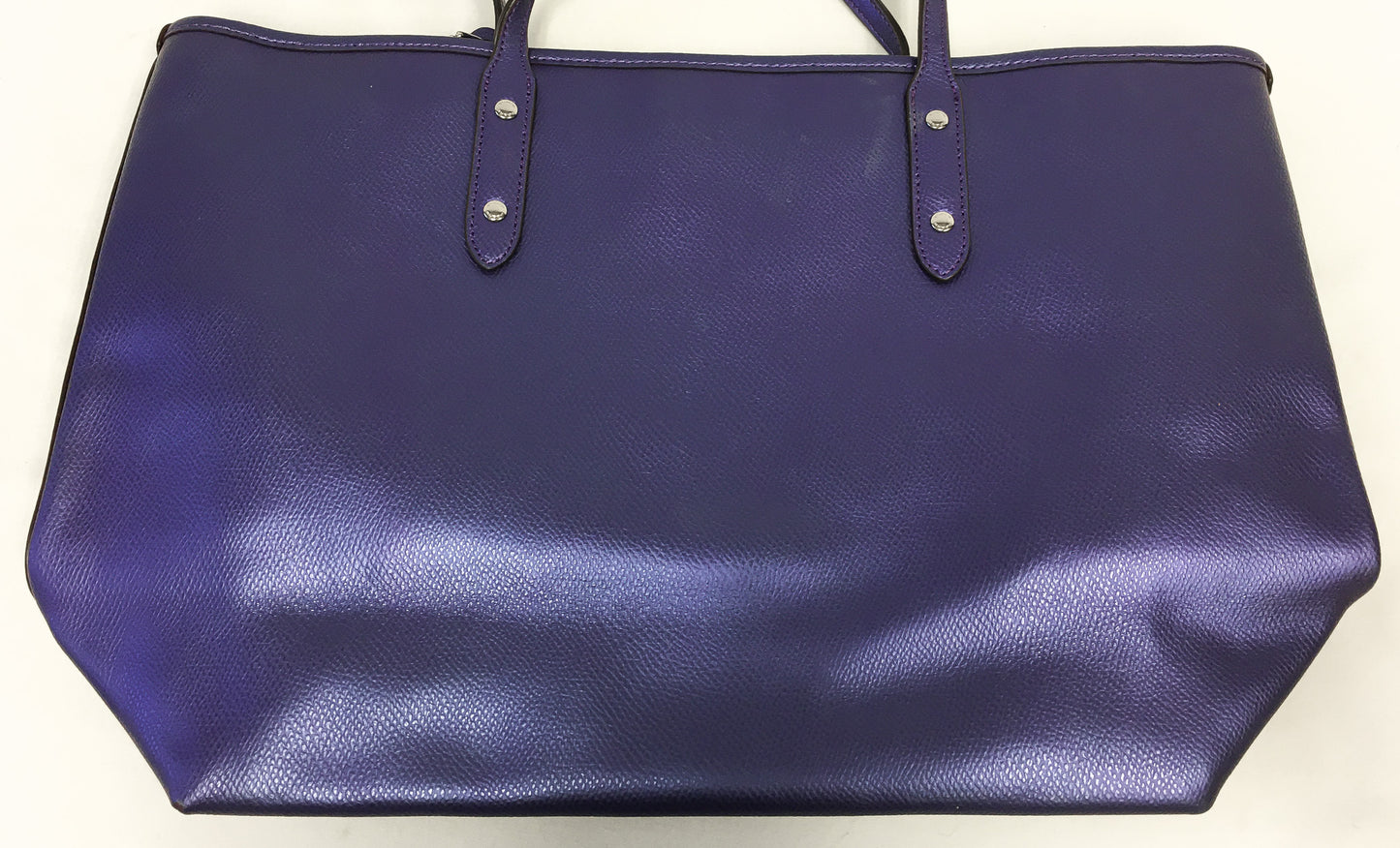 00s Y2K Coach Purple Blue Two-Toned Leather Shoulder Tote Bag