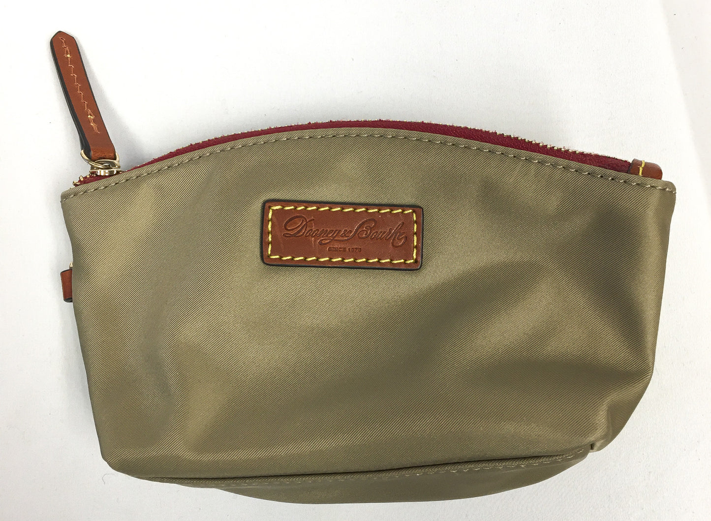 Dooney and Bourke Olive Green Nylon Leather Shoulder Tote with Matching Coin Pouch