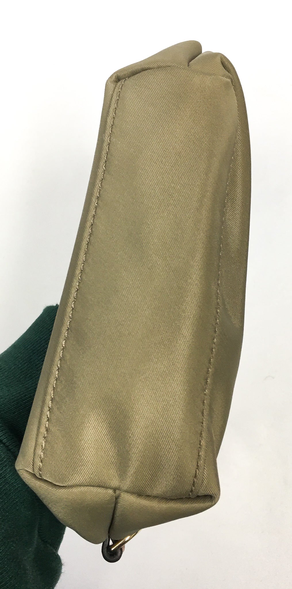 Dooney and Bourke Olive Green Nylon Leather Shoulder Tote with Matching Coin Pouch