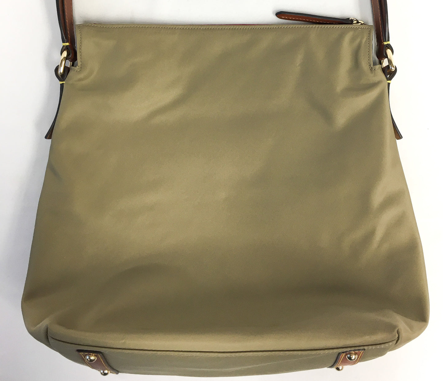 Dooney and Bourke Olive Green Nylon Leather Shoulder Tote with Matching Coin Pouch