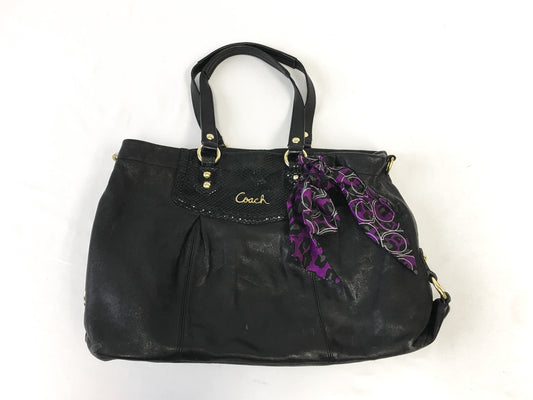 Y2K 00s Coach Ashley Black Python Purple Leopard Coach Scarf Satchel Bag