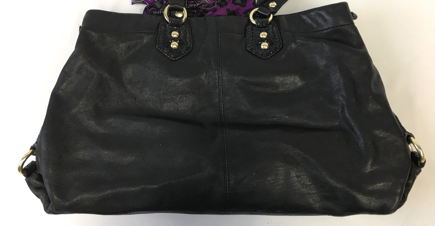 Y2K 00s Coach Ashley Black Python Purple Leopard Coach Scarf Satchel Bag