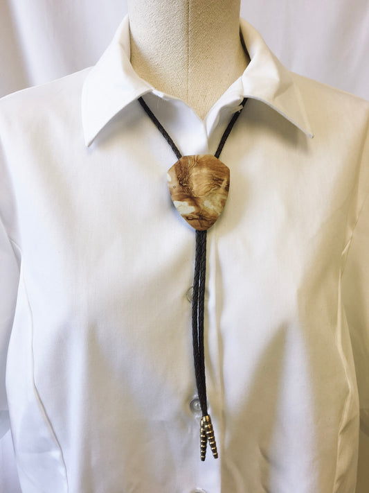 Western Bolo Tie with Large Stone Detail