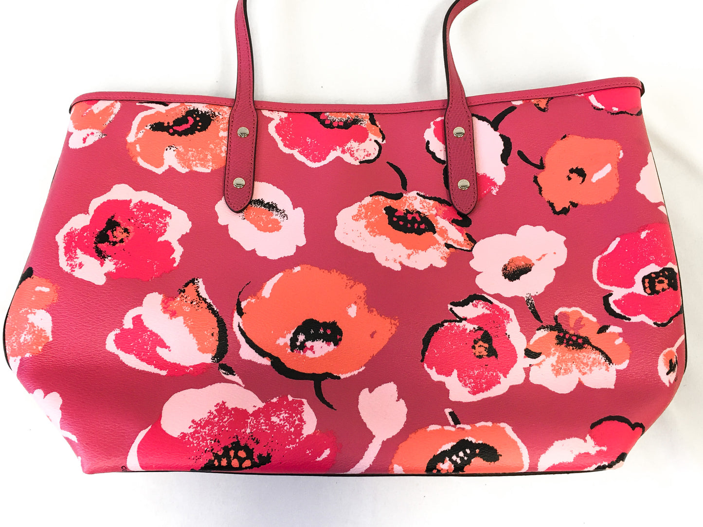 Coach Pink Wildflower Dahlia Large City Zip Tote Shoulder Bag