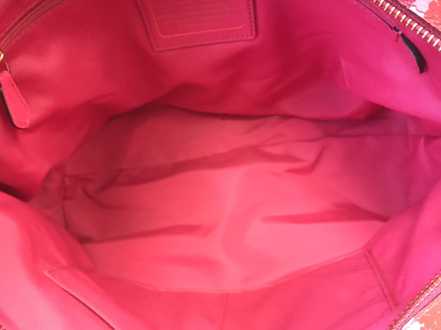 Coach Pink Wildflower Dahlia Large City Zip Tote Shoulder Bag