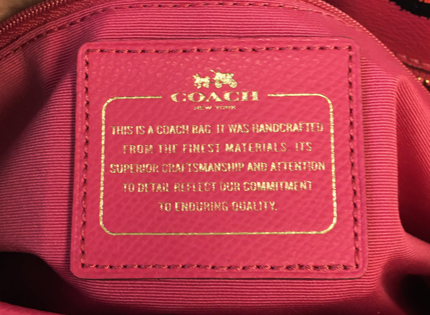 Coach Pink Wildflower Dahlia Large City Zip Tote Shoulder Bag