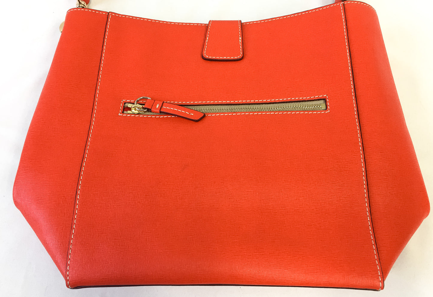 Dooney and Bourke Ashby Hot Orange Leather Shoulder Tote Bag
