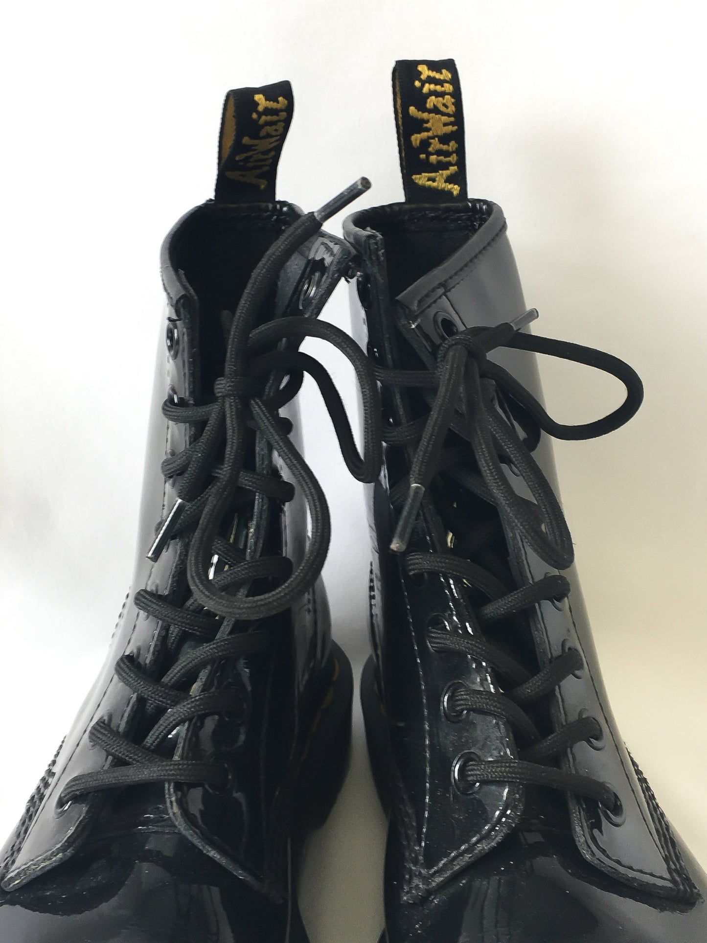 Dr. Martens Black Patent Leather Combat Boots, Women's Sz. 7