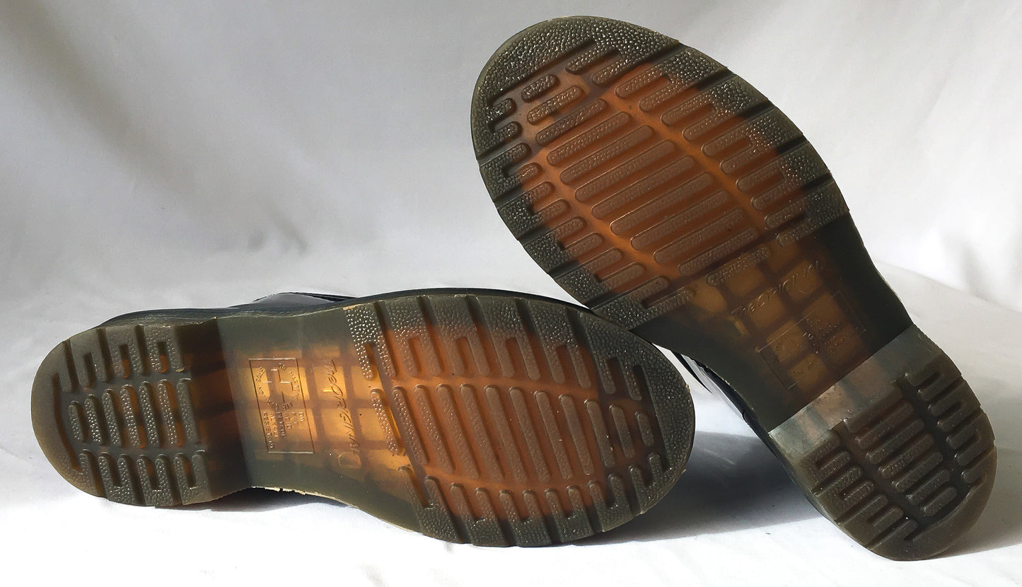 Dr. Martens Black Patent Leather Combat Boots, Women's Sz. 7