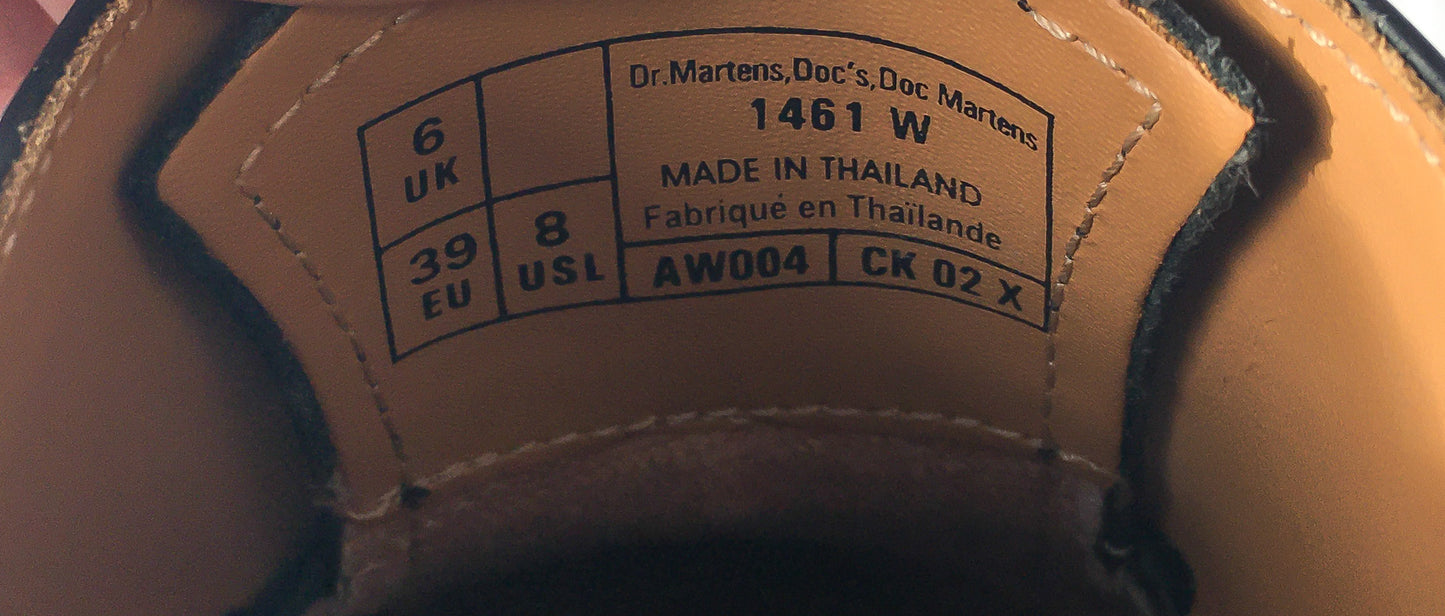 Dr. Martens 1461 Black Leather Loafers, Women's Sz. 8