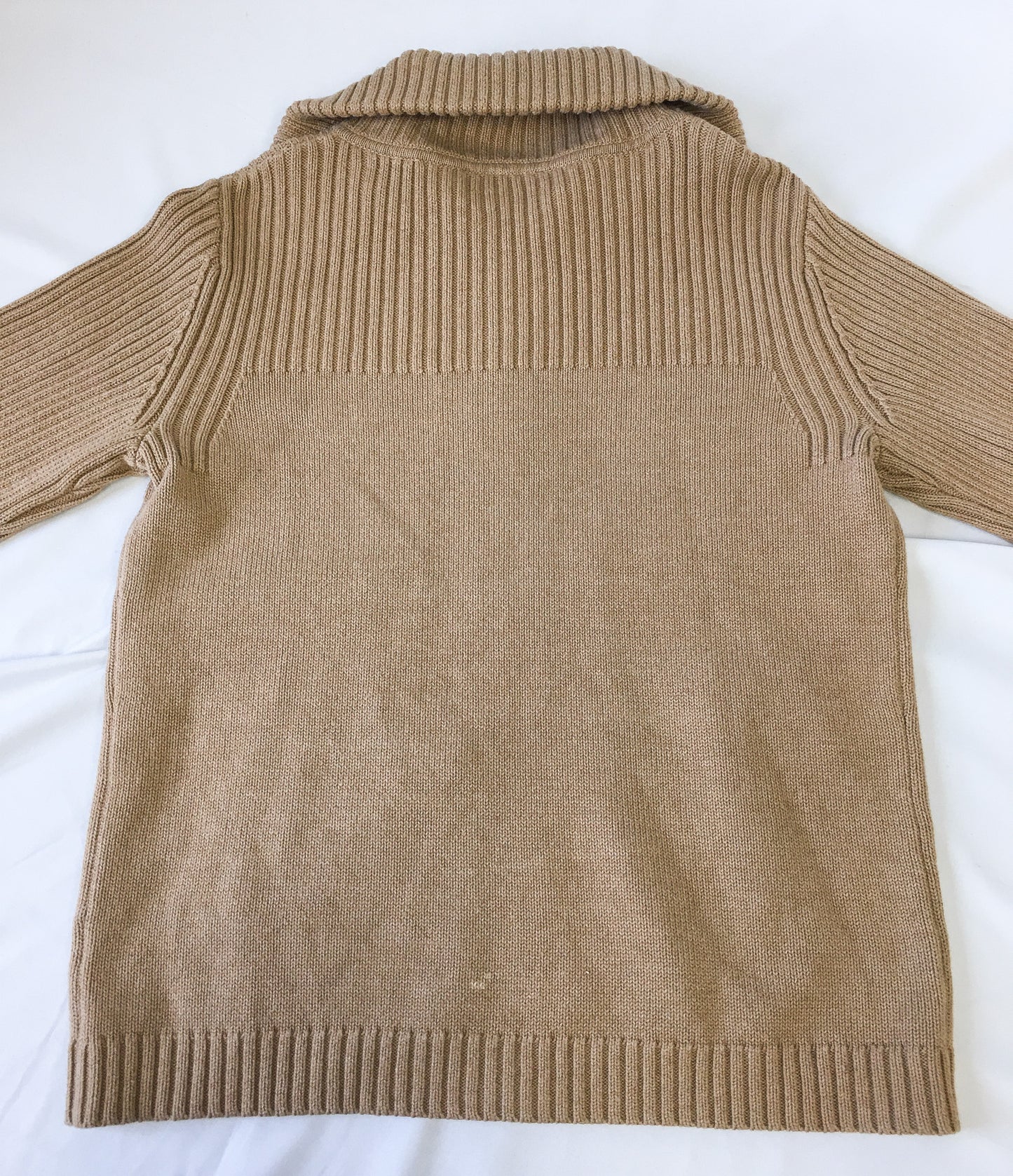 Pendleton Tan/Light Brown Knit Full-Zip Sweater, Sz. S