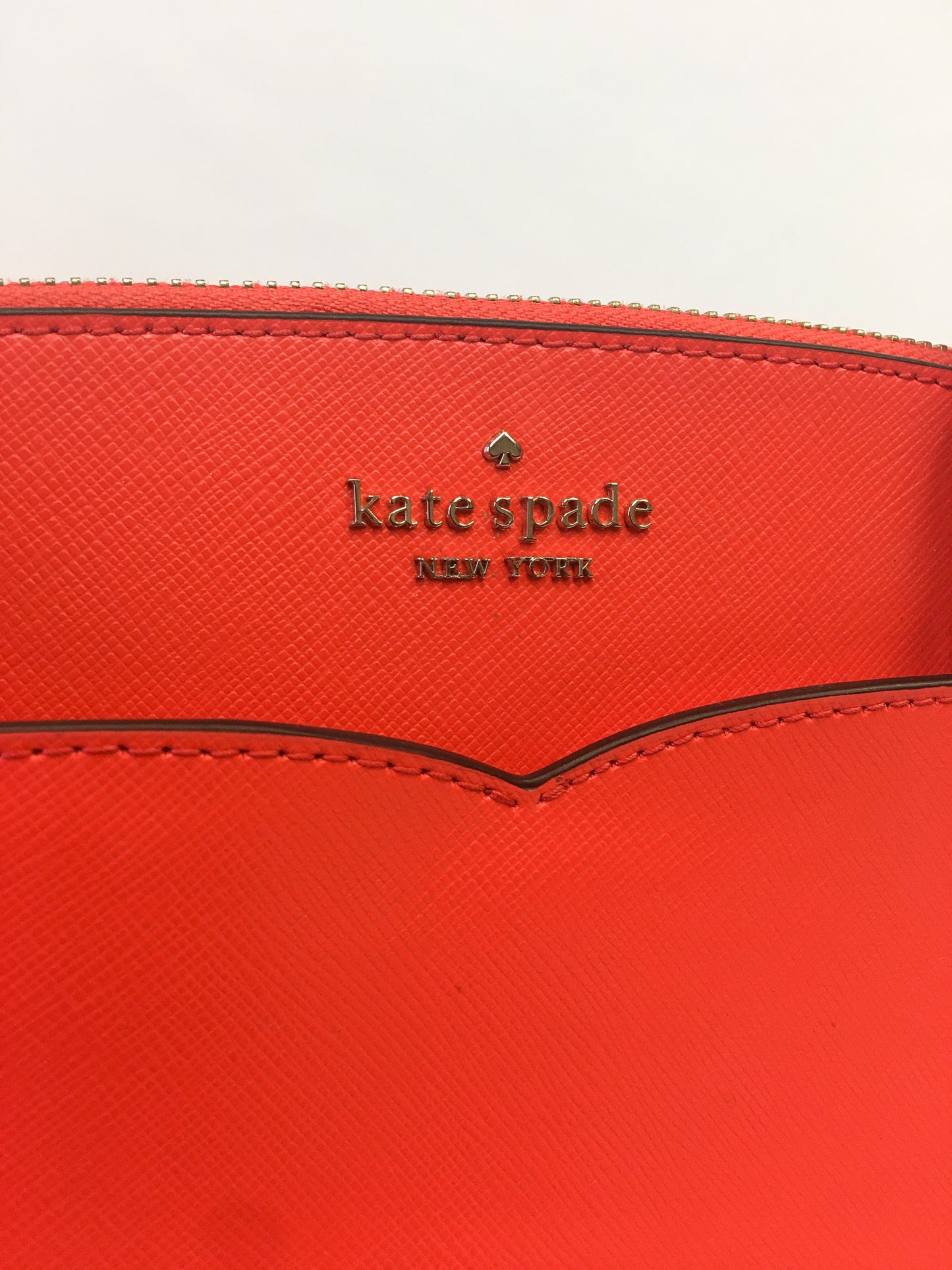 Kate Spade Coral/Hot Orange Domed Payton Leather Satchel