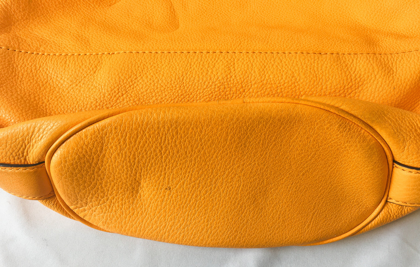 Michael Kors Fulton Bright Orange Large Leather Hobo Shoulder Bag