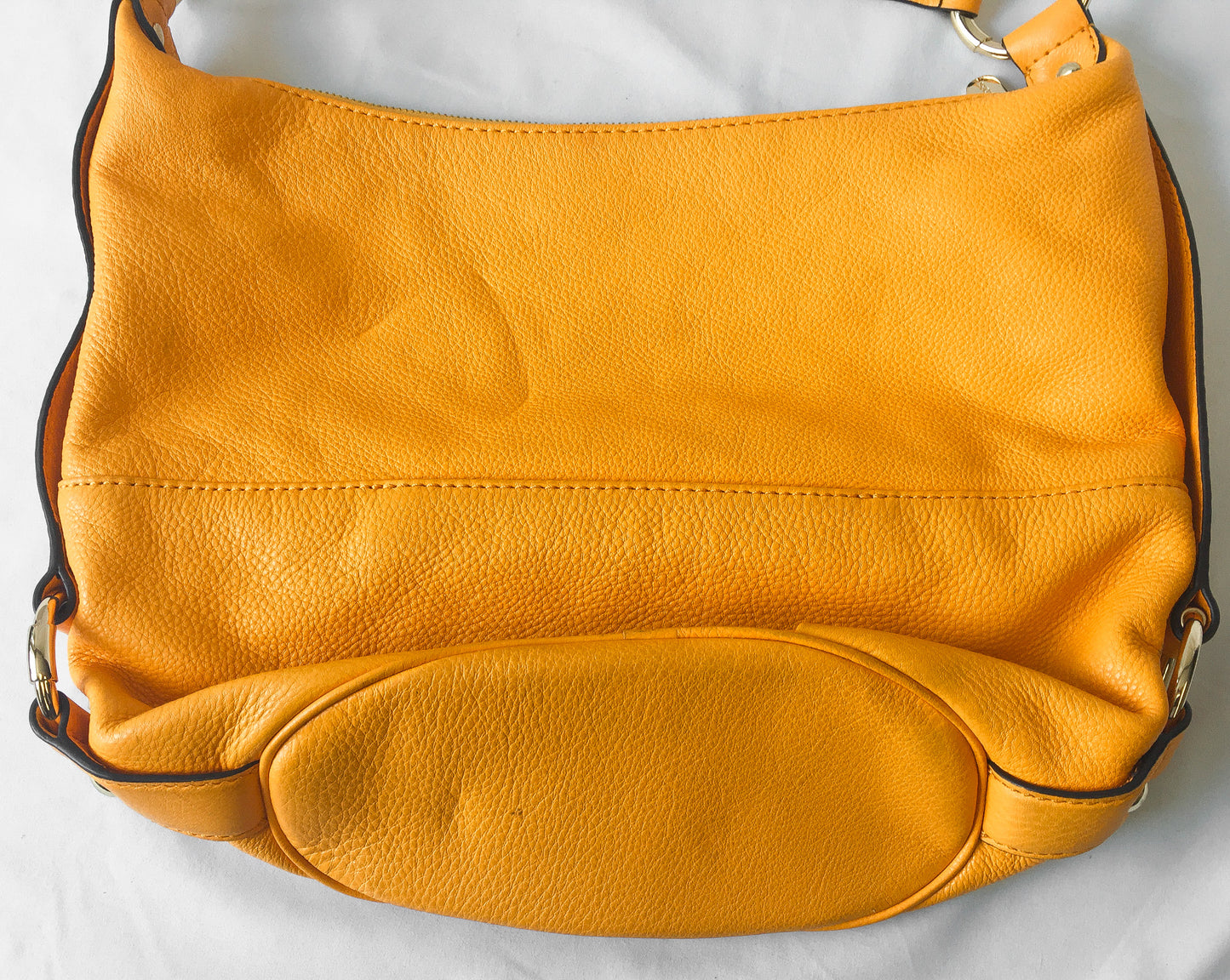 Michael Kors Fulton Bright Orange Large Leather Hobo Shoulder Bag