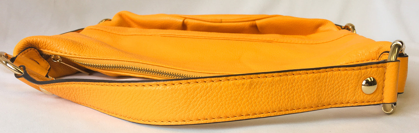 Michael Kors Fulton Bright Orange Large Leather Hobo Shoulder Bag