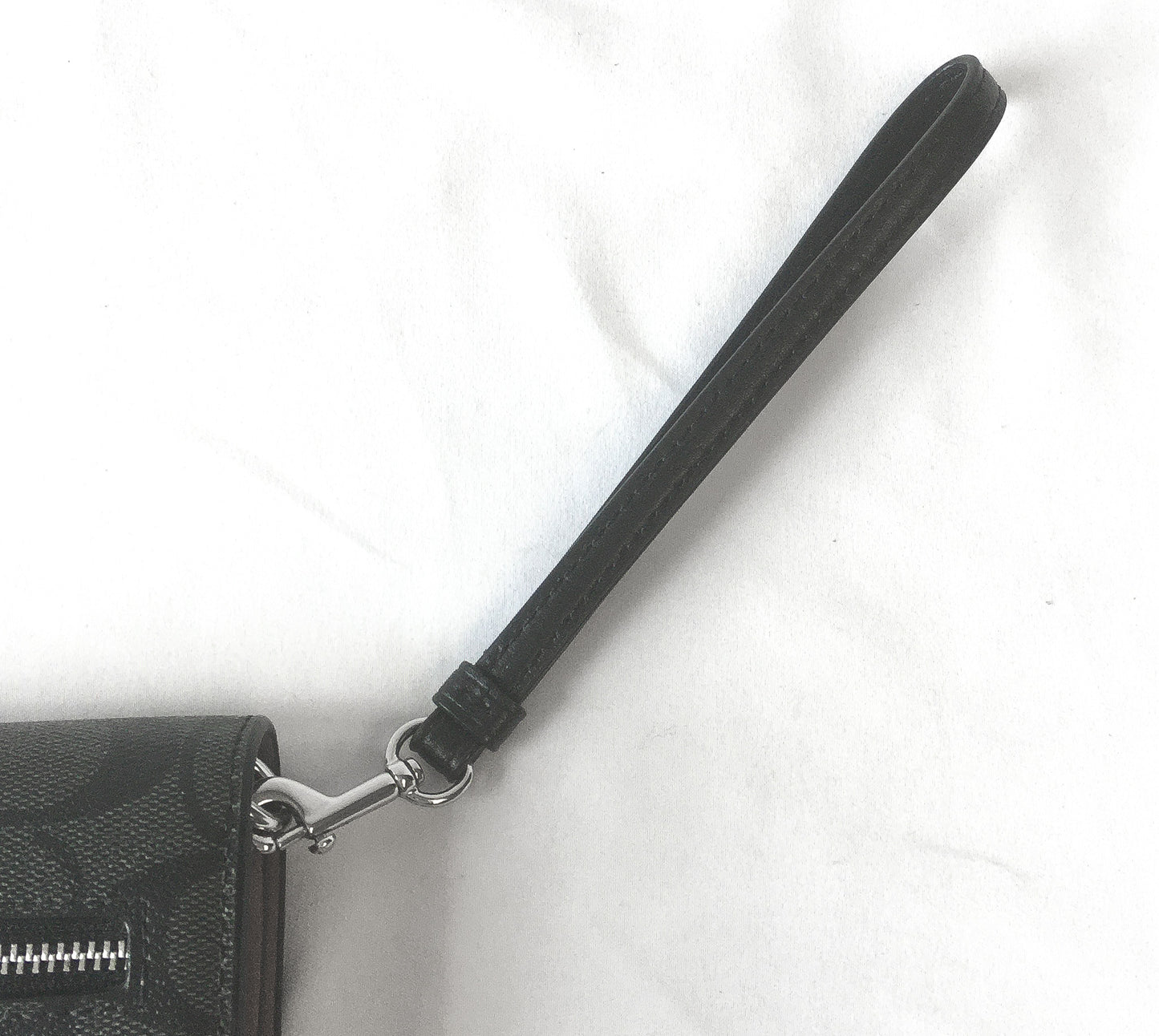 Coach Black/Gray Monogram Travel Envelope Wristlet Wallet