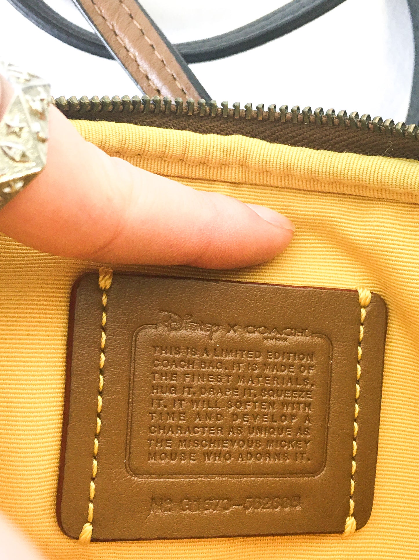 Coach x Disney Mickey Mouse Brown Sadie Leather Crossbody Bag