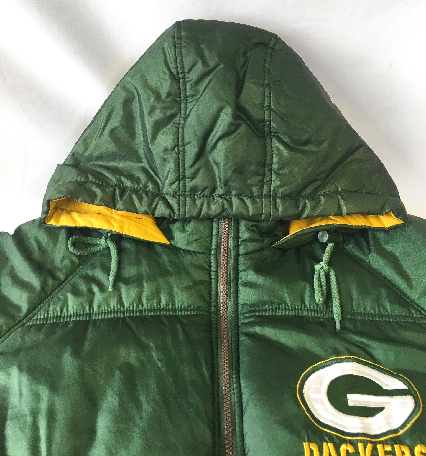 Vintage Green Bay Packers Embroidered Puffer Jacket, Men's Sz. L