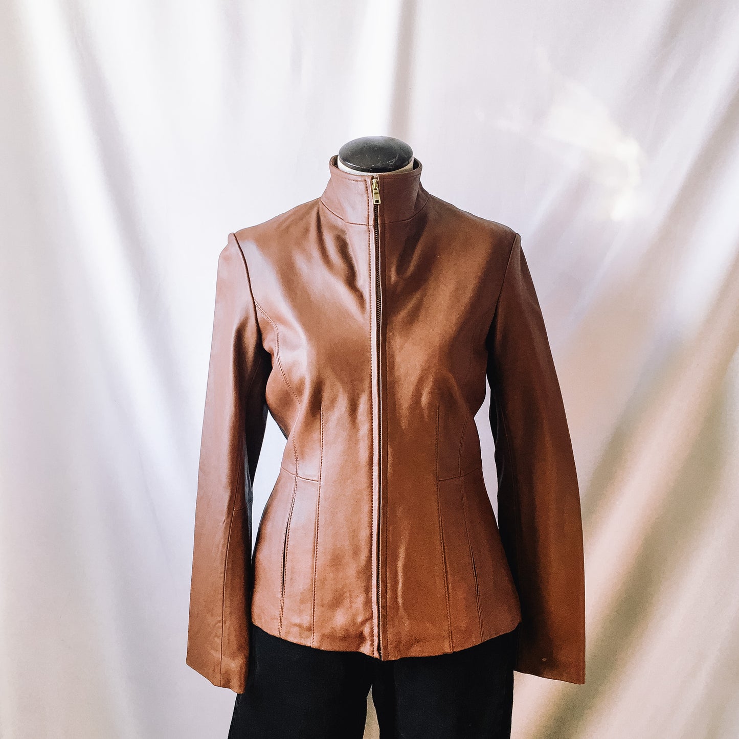 Moto Jacket Cole Haan Ladies Leather Jacket Stand Collar Moto Coat
