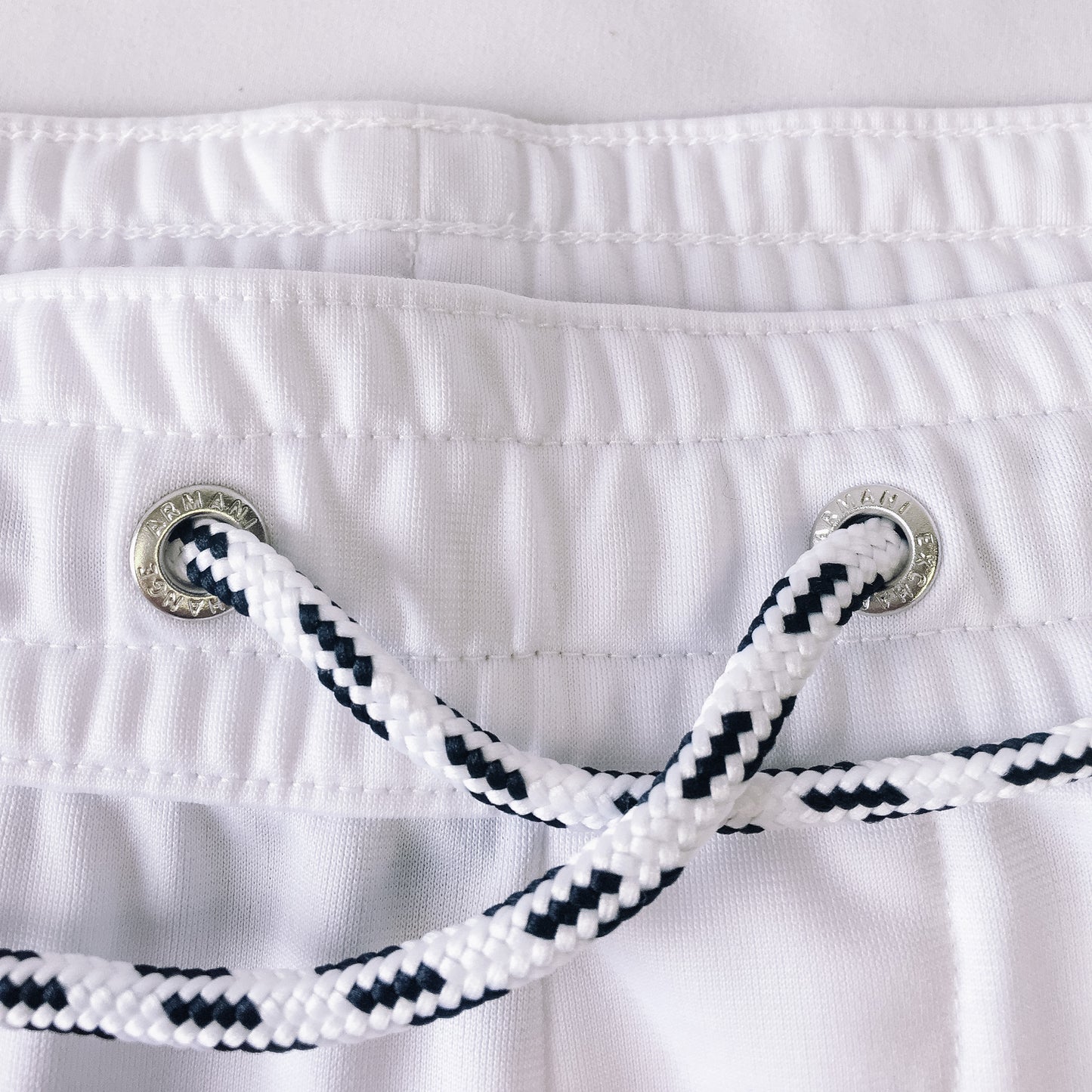 Armani Exchange A|X Men's White Triacetate Logo Tape Drawstring Sweatpants, Sz. L