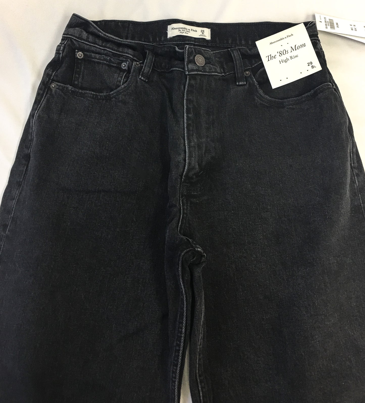NWT Abercrombie and Fitch 80's Black Mom Jeans, Sz. 8, 29L
