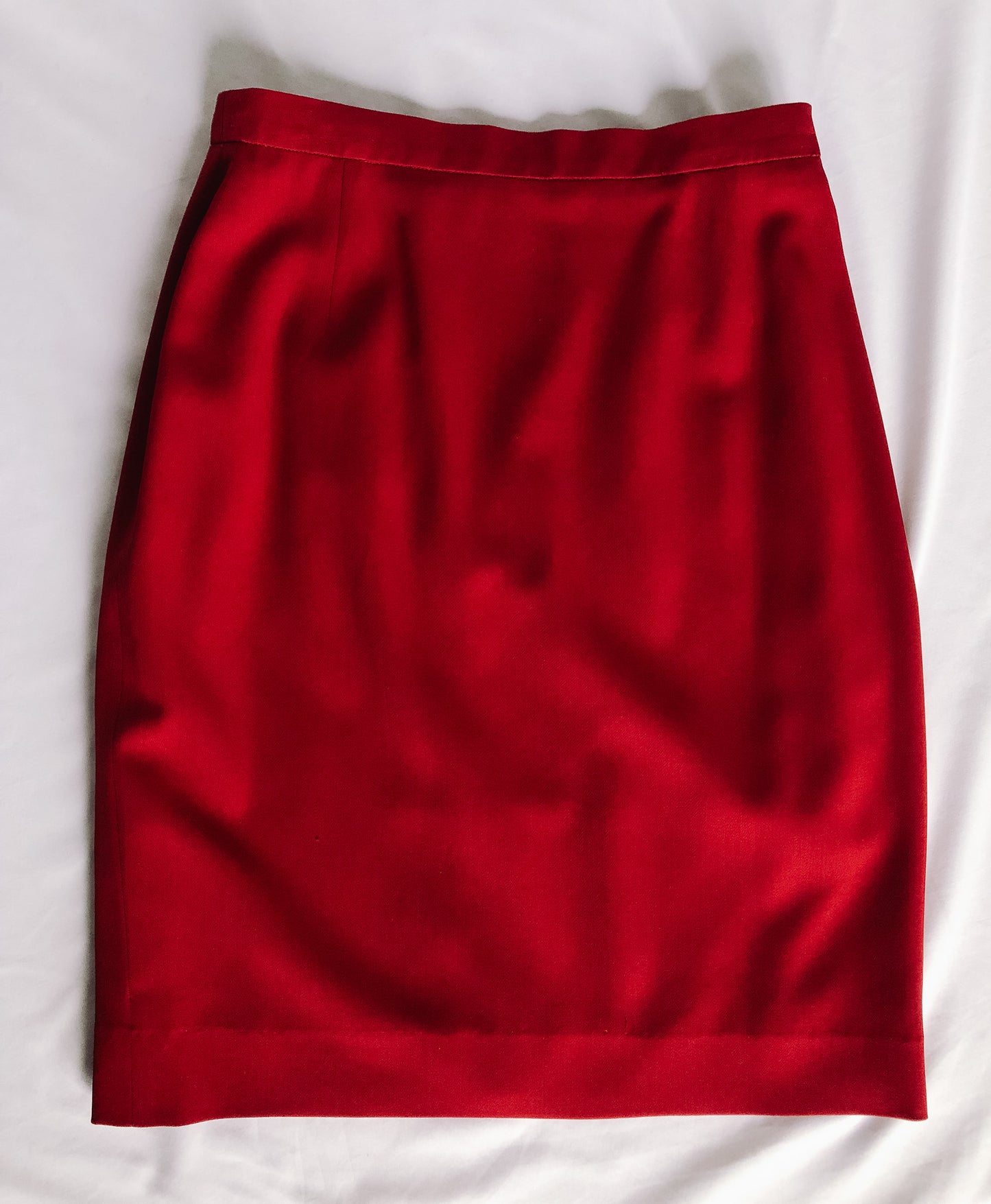 Vintage 80s Escada Margaretha Ley Red Pencil Skirt