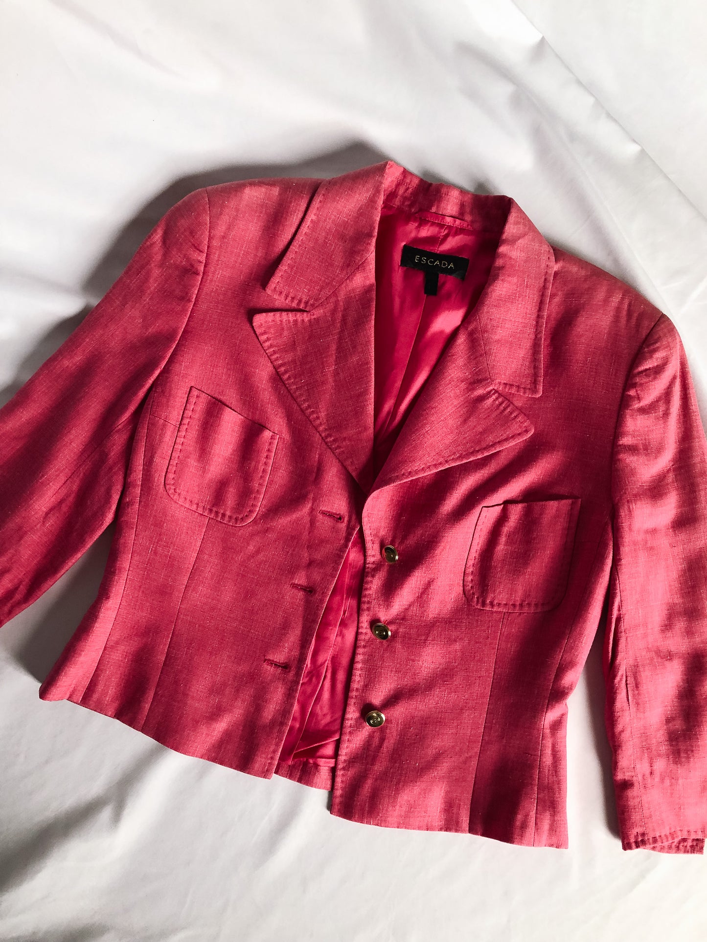 Vintage Escada Pink Cropped Blazer, Sz. 40