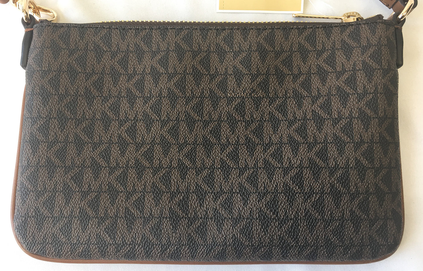 NWT Michael Kors Jet Set Brown Travel Pouch Wristlet Mini Bag
