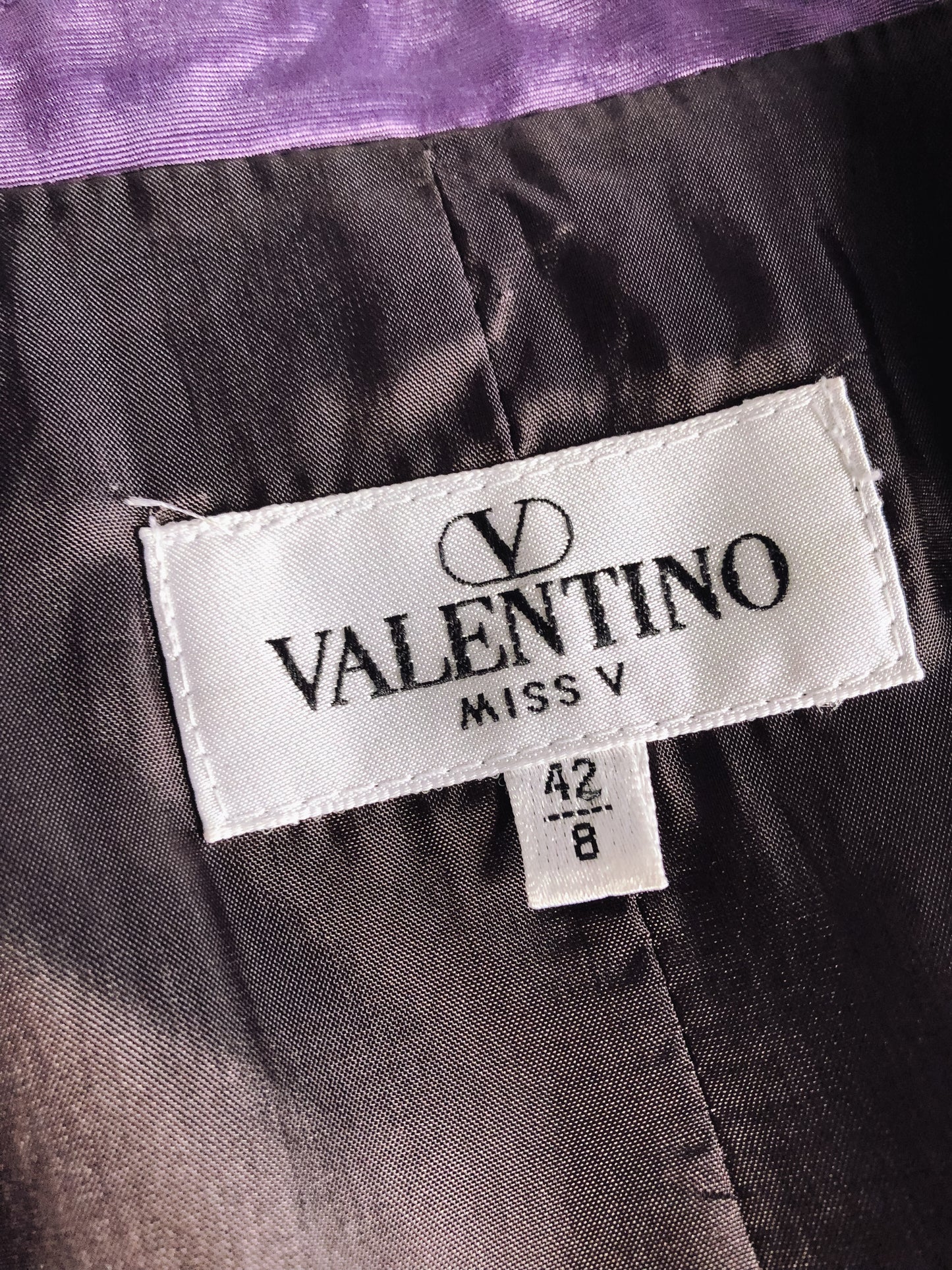 Vintage Valentino Miss V Purple Iridescent Blazer, Sz. 8