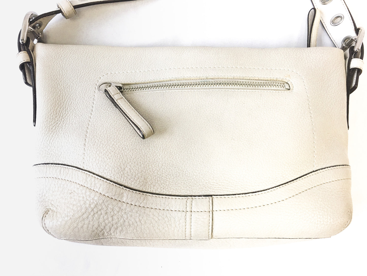 Coach Ivory/Cream Pebbled Leather Crossbody Bag, Style #10942