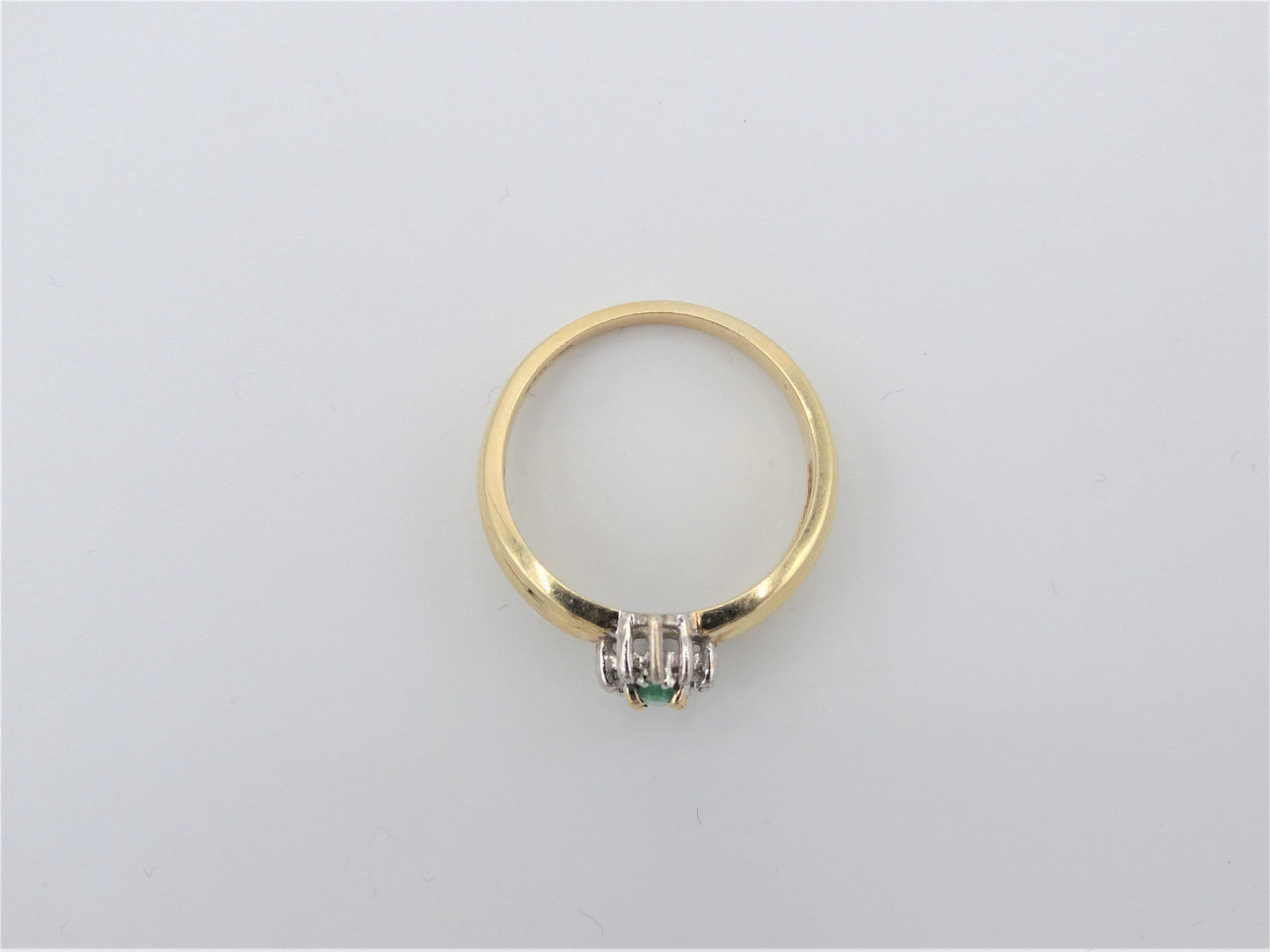 Vintage Columbian 10K Emerald Diamond Estate Ring Size 6, Art Deco Estate Jewelry