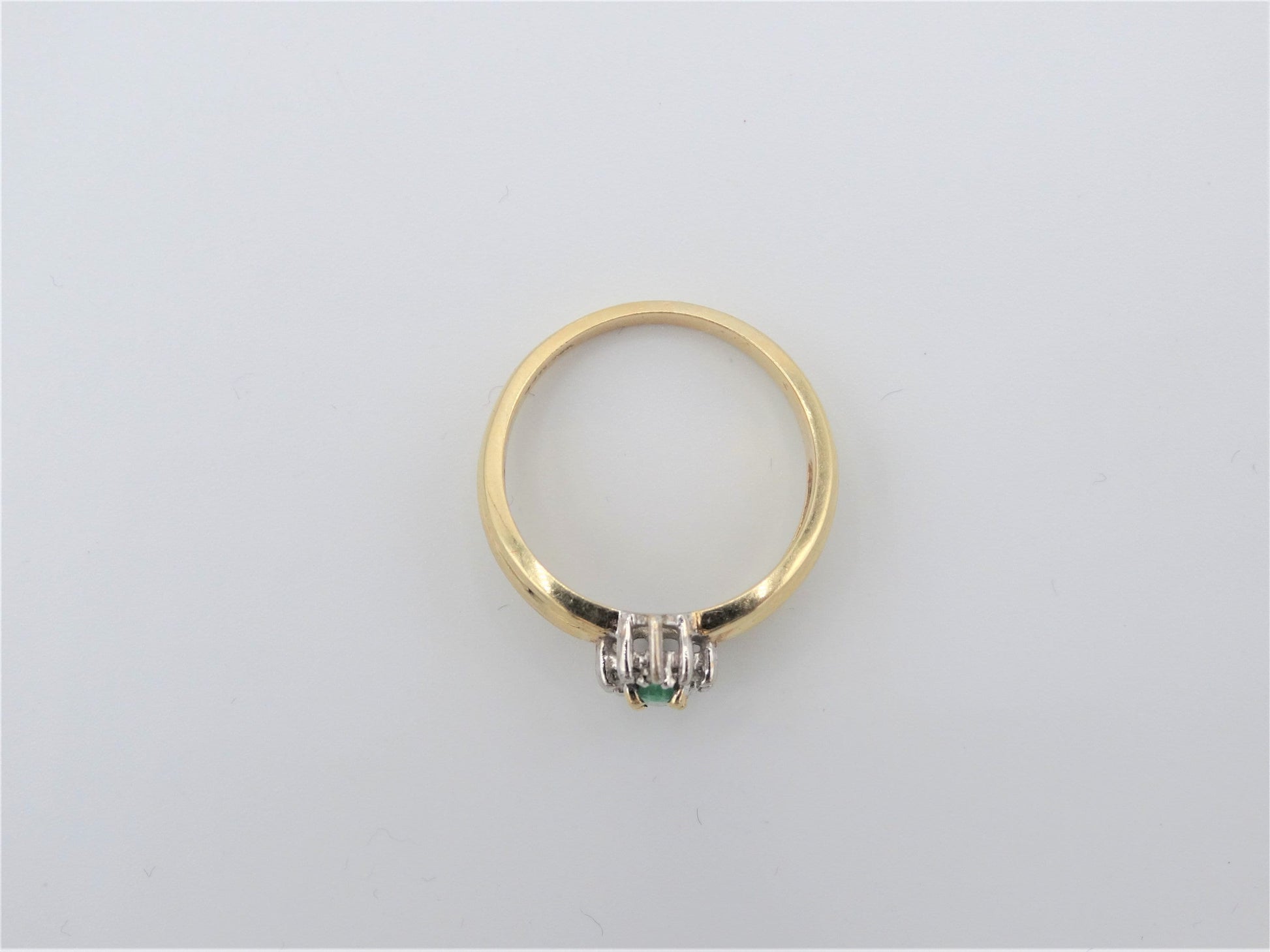 Vintage Columbian 10K Emerald Diamond Estate Ring Size 6, Art Deco Estate Jewelry