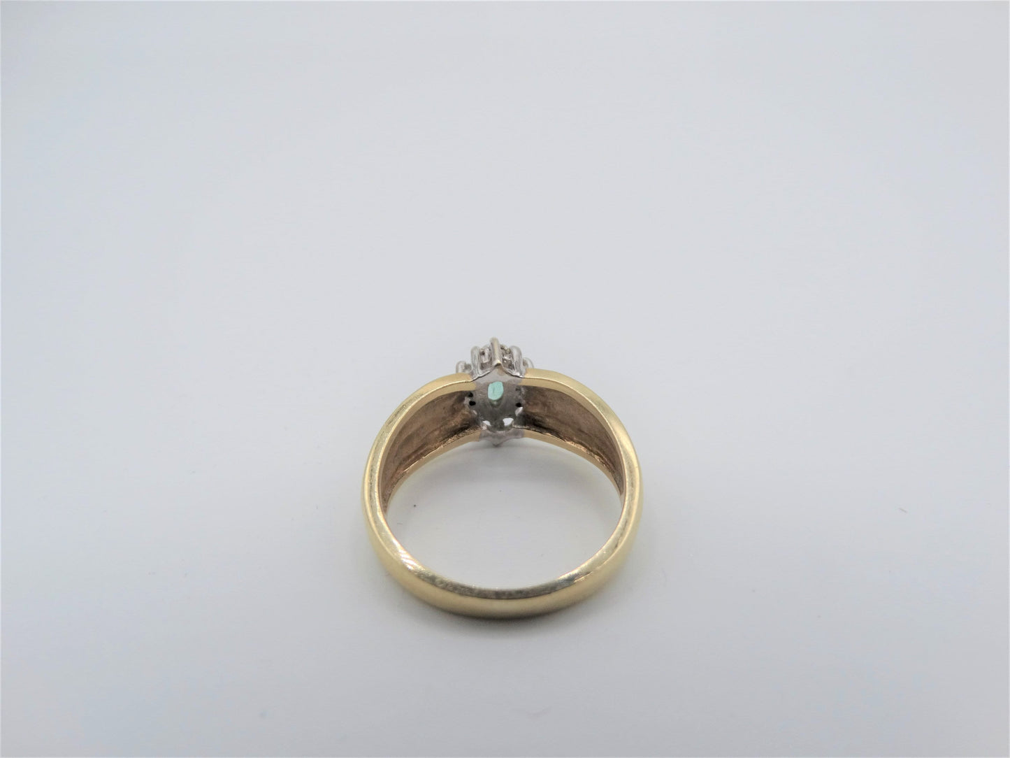 Vintage Columbian 10K Emerald Diamond Estate Ring Size 6, Art Deco Estate Jewelry